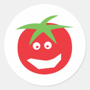 funny red tomato icon classic round sticker