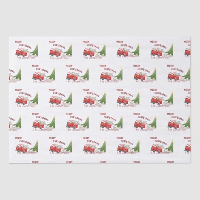 Funny Red Truck Christmas  Toilet Paper (Front)