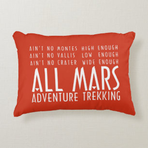 Funny Red White All Mars Trekking Adventure Outdoo Decorative Cushion