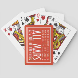 Funny Red White All Mars Trekking Adventure Playing Cards