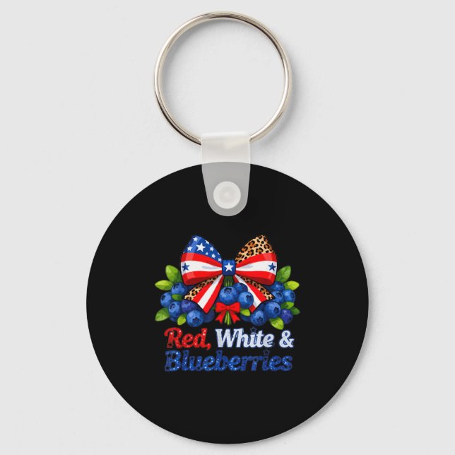 Funny Red White And Blueberries Matching Graphic P Key Ring (Front)