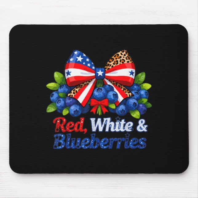 Funny Red White And Blueberries Matching Graphic P Mouse Mat (Front)