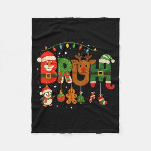 Funny Red White And Bruh Boys Xmas Christmas Pajam Fleece Blanket