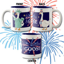 Funny Red, White and Goose Fourth of July Coffee