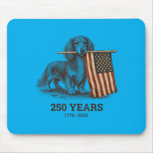 Funny Red White And Long Hair Dachshund Weiner 250 Mouse Mat