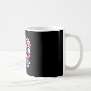 Funny red white and woof border collie dog coffee mug