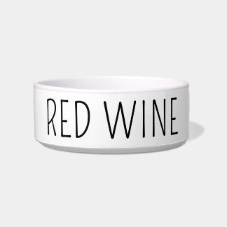 Funny Red Wine Dog Bowl