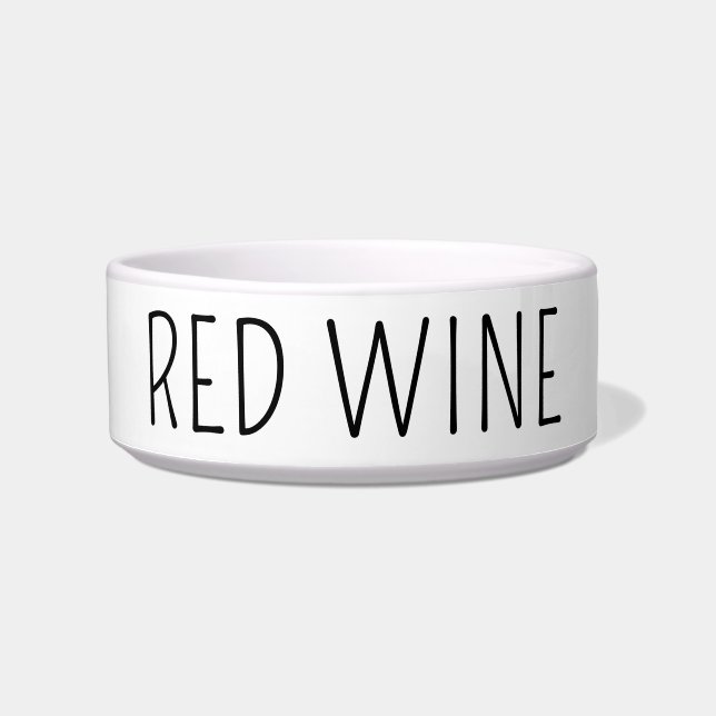 Funny Red Wine Dog Bowl (Front)