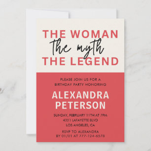 Funny Red Woman Myth Legend 87th birthday Invitation