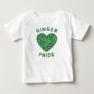 Funny Redhead Ginger Power Shamrock Green Heart Baby T-Shirt