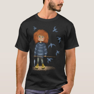 Funny Redneck Fisherman With Giant Bass Art T-Shirt