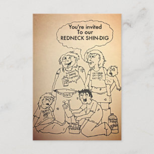 Funny redneck shindig/party invitations