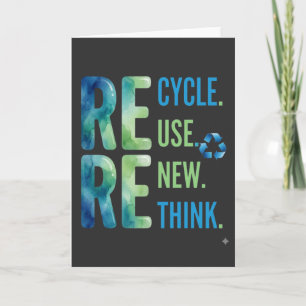 funny Reduce Reuse Recycle Eco Friendly Card