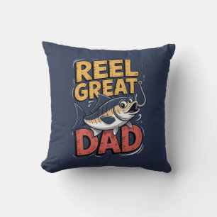 Funny Reel Great Dad Fishing Father's Day Cushion