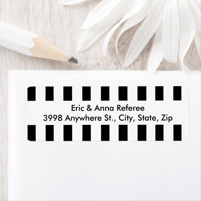 Funny Referee Black and White Pattern Address (Insitu)