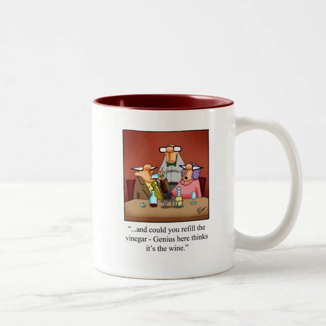 Funny "Refill The Vinegar" Wine Humour Mug (Right)