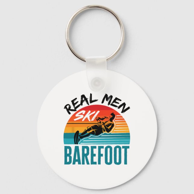 Funny Refoot Water Skiing Skier Real Men Ski Refoo Key Ring (Front)