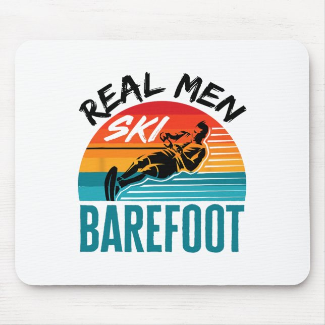 Funny Refoot Water Skiing Skier Real Men Ski Refoo Mouse Mat (Front)