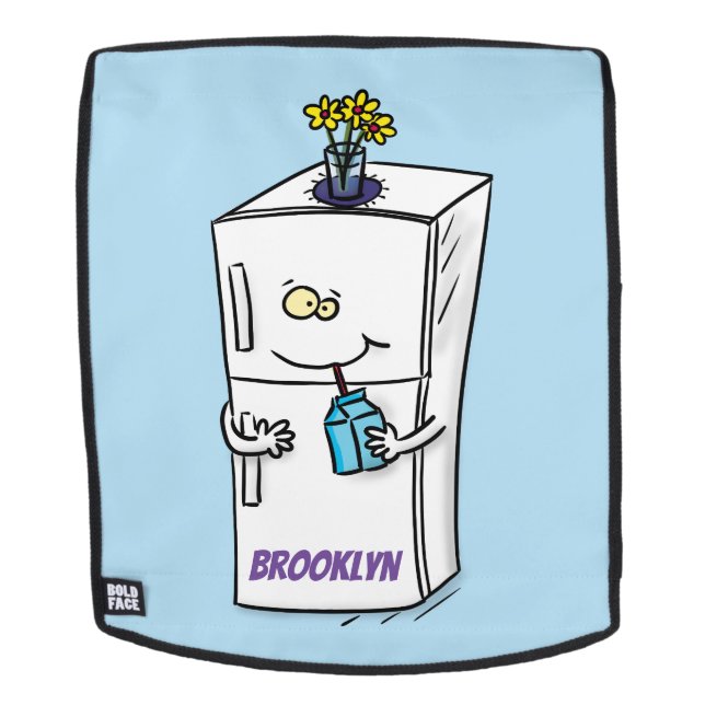 Funny refrigerator cartoon illustration backpack (Removable Face)