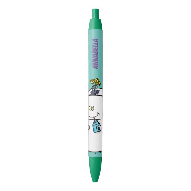 Funny refrigerator cartoon illustration black ink pen (Front Vertical)