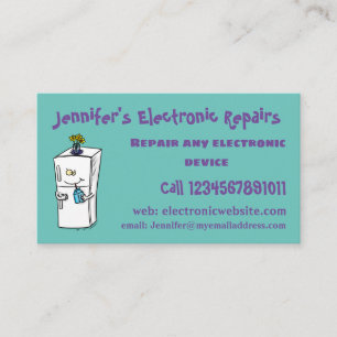 Funny refrigerator cartoon illustration business card