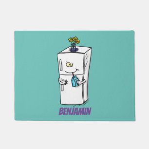Funny refrigerator cartoon illustration doormat