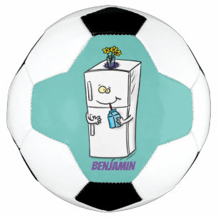Funny refrigerator cartoon illustration football