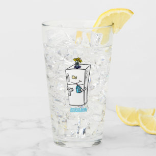 Funny refrigerator cartoon illustration glass