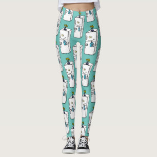 Funny refrigerator cartoon illustration leggings