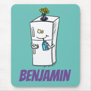 Funny refrigerator cartoon illustration mouse mat