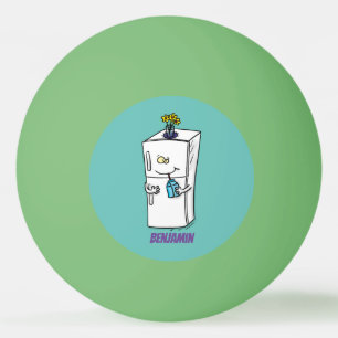 Funny refrigerator cartoon illustration  ping pong ball