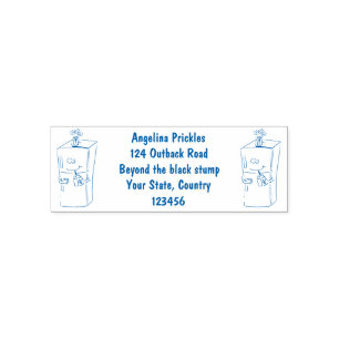 Funny refrigerator cartoon illustration self-inking stamp