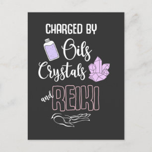 Funny Reiki Crystals and Essential Oils Quote Postcard