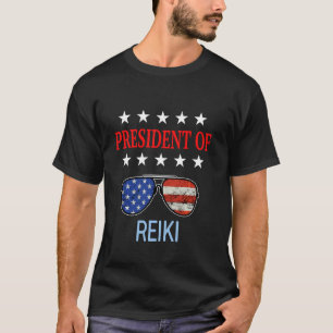 Funny Reiki Healing Accessories Usa Flag Therapist T-Shirt