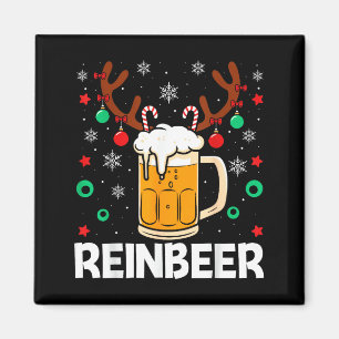 Funny Reinbeer Winedeer Beer Wine Matching Couples Magnet