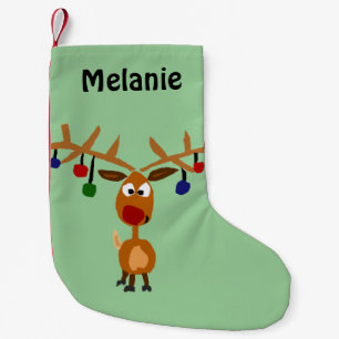 Funny Reindeer Art Christmas Stocking