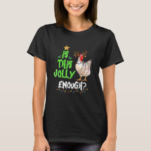 Funny Reindeer Chicken Merry Christmas Lights T-Shirt