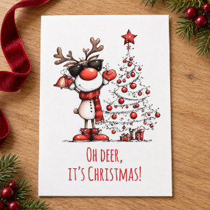 Funny Reindeer Christmas Card – Oh Deer!