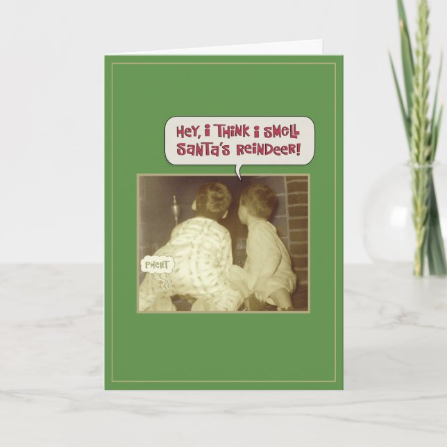 Funny Reindeer Christmas Holiday Card (Front)