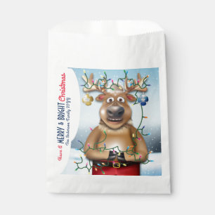 Funny Reindeer Christmas Holiday Favour Bags