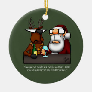 Funny Reindeer Christmas Humour Ornament