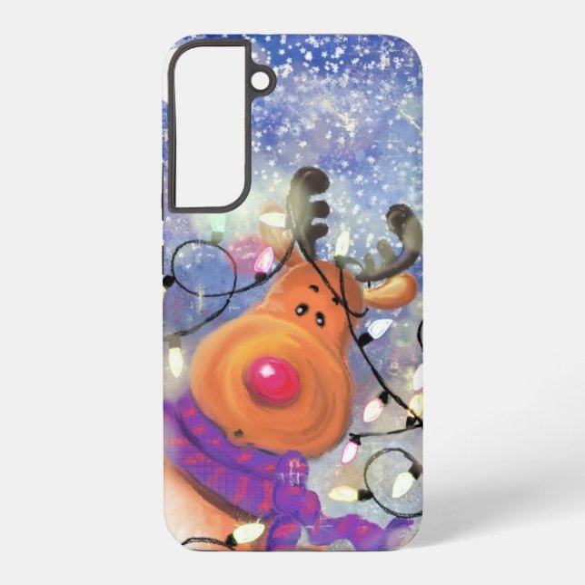 Funny Reindeer Christmas Samsung or iPhone Cases (Back)