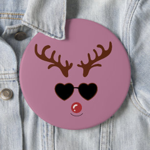 Funny Reindeer Christmas Winter Family Cute Deer 6 Cm Round Badge