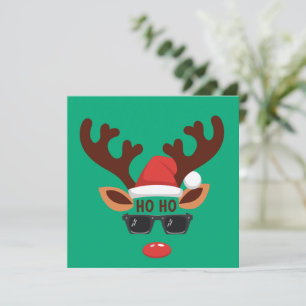 Funny Reindeer Christmas Winter Family Cute Deer  Holiday Card