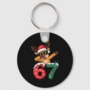 Funny Reindeer Dab Six Seven 67 Christmas Dabbing Key Ring