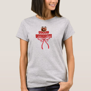 Funny Reindeer Donut Modern Merry Christmas T-Shirt