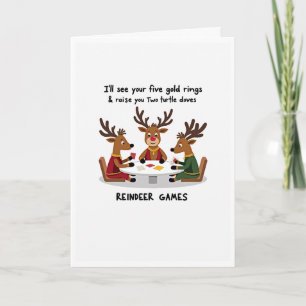 Funny Reindeer Games Christmas Card