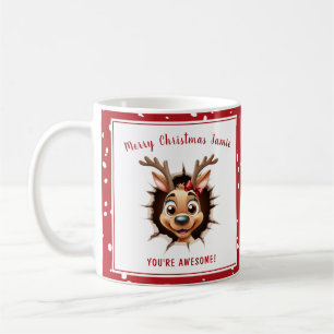 Funny Reindeer Girl Name Christmas Coffee Mug