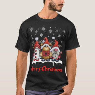 Funny Reindeer Gnomes Christmas T-Shirt