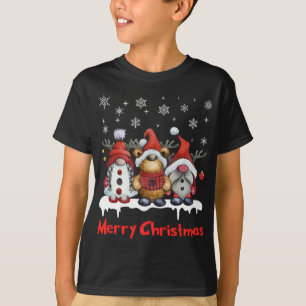 Funny Reindeer Gnomes Christmas T-Shirt